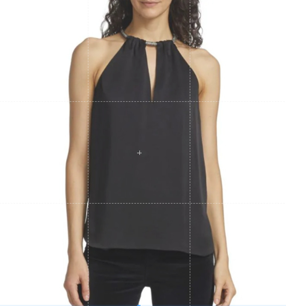 Veronica Beard Halter Top Women's 6 Satin Beaded Neckline Evening Blouse Chic